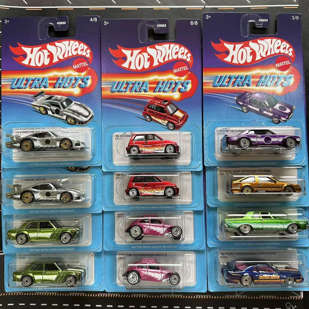 风火轮(hot wheels)复古套装达特桑510保时捷935丰田ae86热超宝漆hdg