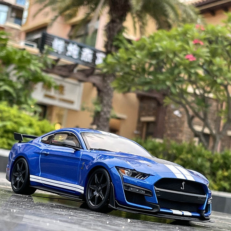 福特野马1:18谢尔比眼镜蛇gt500真合金汽车模型礼品 蓝色谢尔比眼镜蛇