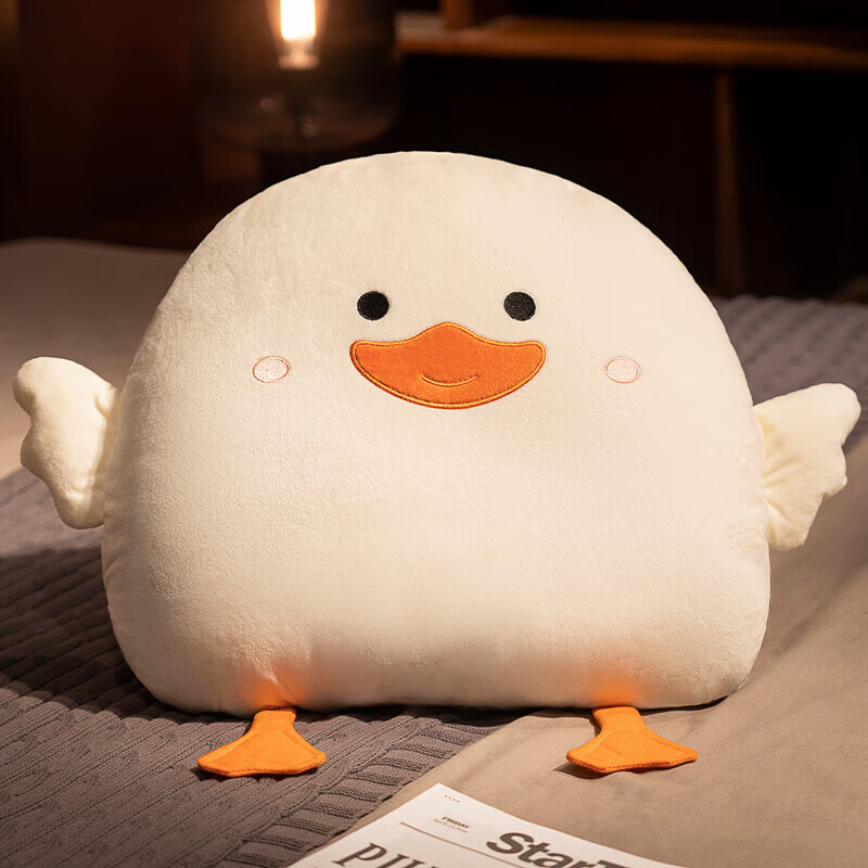 睡觉办公室午睡小枕头毯子二合一汽车内折叠靠枕 白色萌萌鸭抱枕被