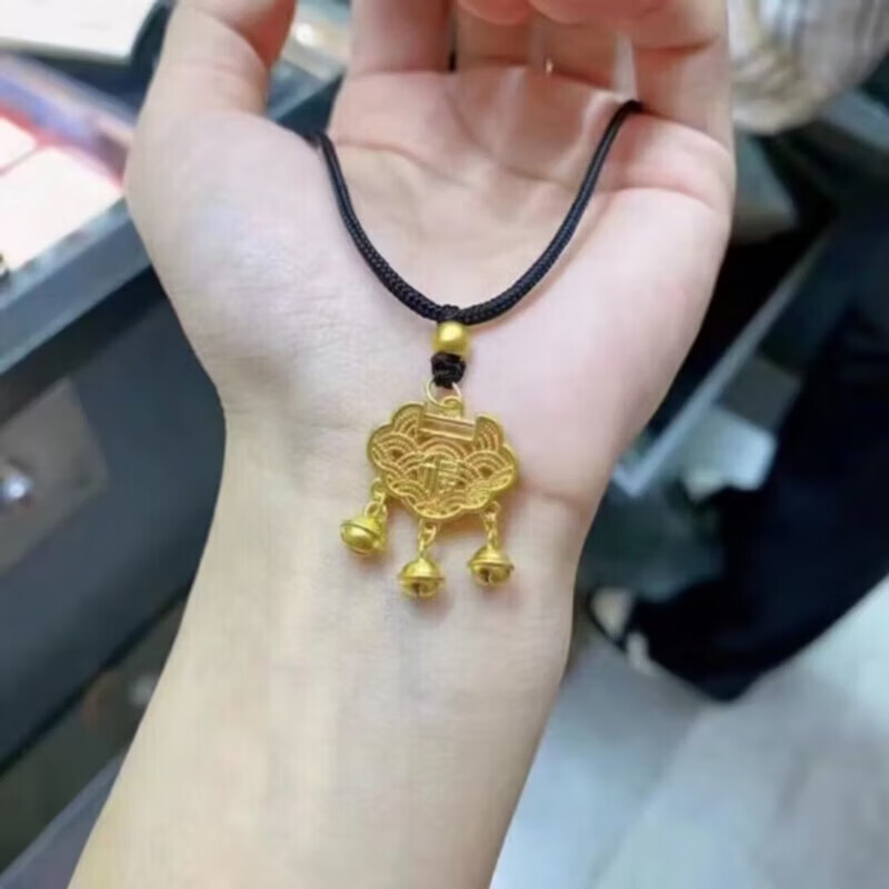 clon老凤凰足金999平安锁吊坠男女黄金锁包转运珠宝宝本命年生日礼物