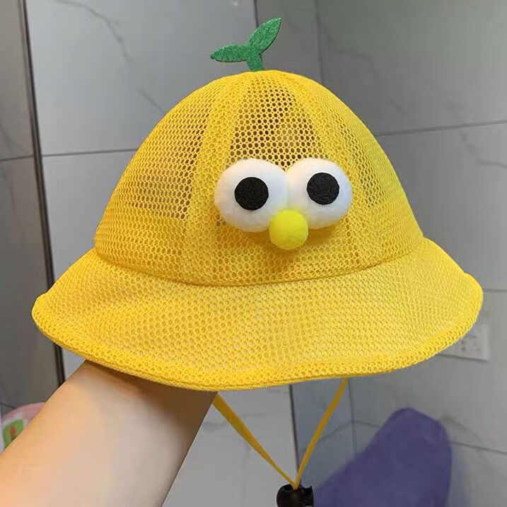 光格宝宝帽子男女童秋季儿童渔夫帽小孩防晒遮阳帽秋天超萌可爱小黄帽