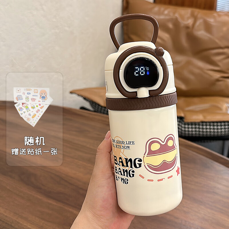 创京懿选保温杯保温48小时以上智能显温水杯儿童吸管保温杯女生2023