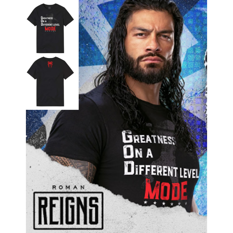 wwe宽松罗曼艾吉布洛克莱斯纳新款圆领短袖t恤 新罗曼 s 适合身高150