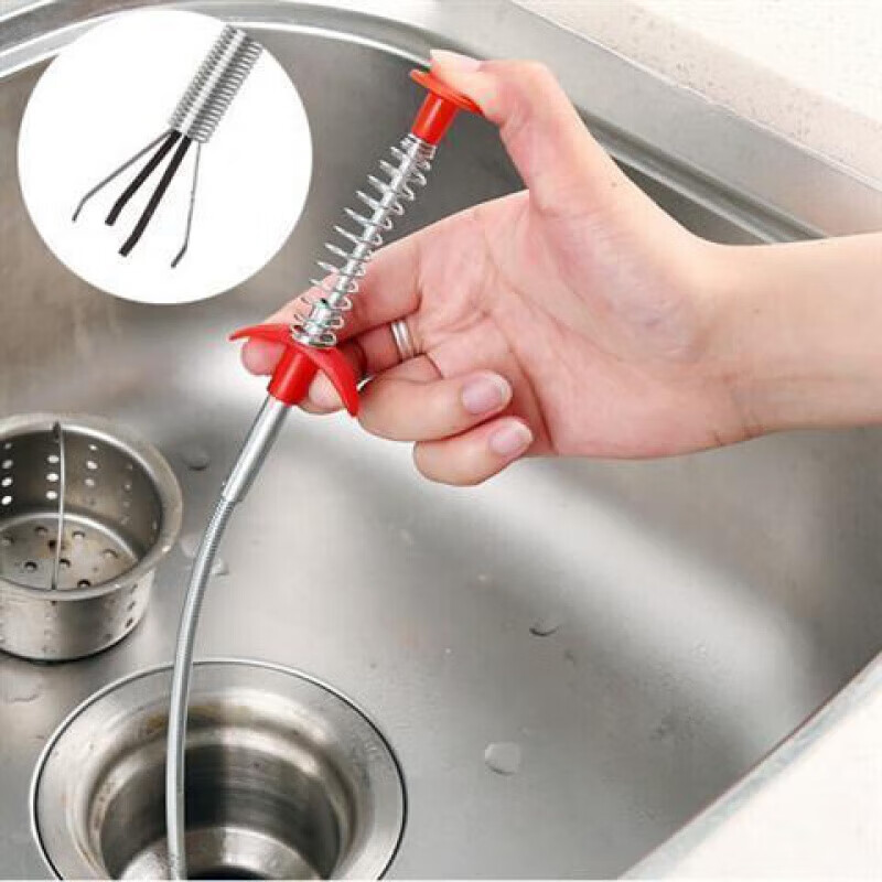 晗畅带抓手管道疏通器钢丝弹簧头发钩子通下水道工具水管清洁器抓取器