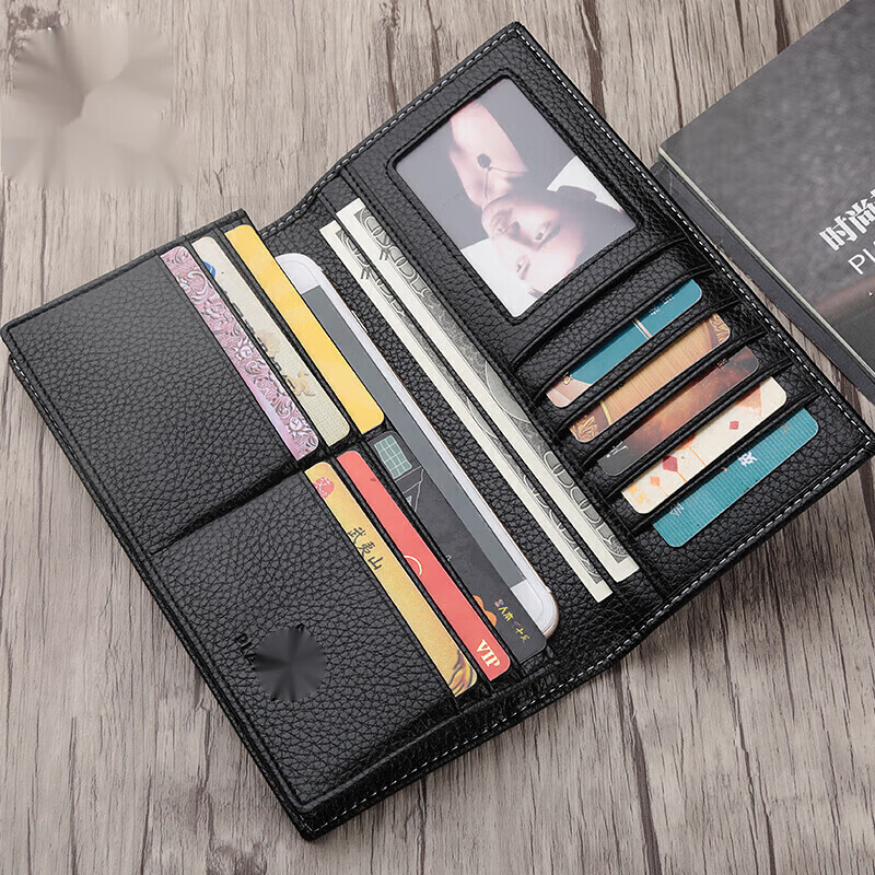 花花公子男士长款钱包2024新款真皮质感青年多卡位商务皮夹潮牌薄 新咖啡色