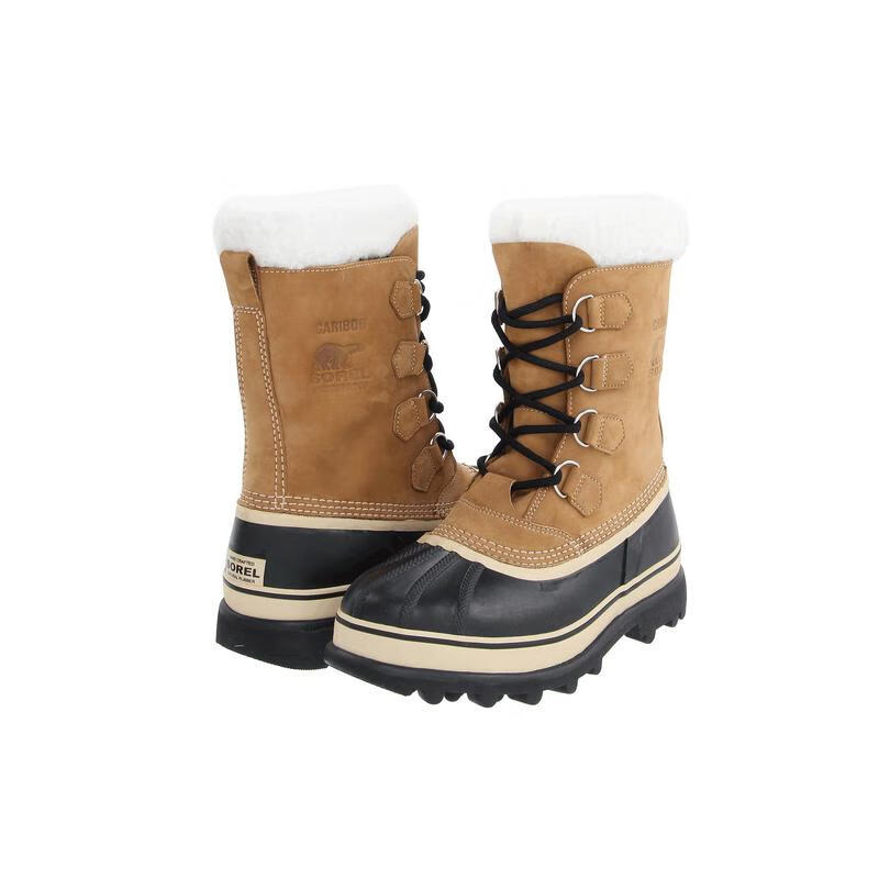 sorel冰熊 caribou 男士雪地靴 柔软舒适保暖轻质缓震防水中筒靴 buff