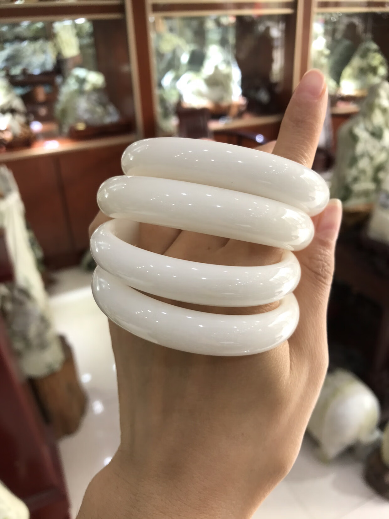 goyn蓝田玉手镯活玉蓝田玉手镯活玉兵马俑博物馆同款 白色 52.c.