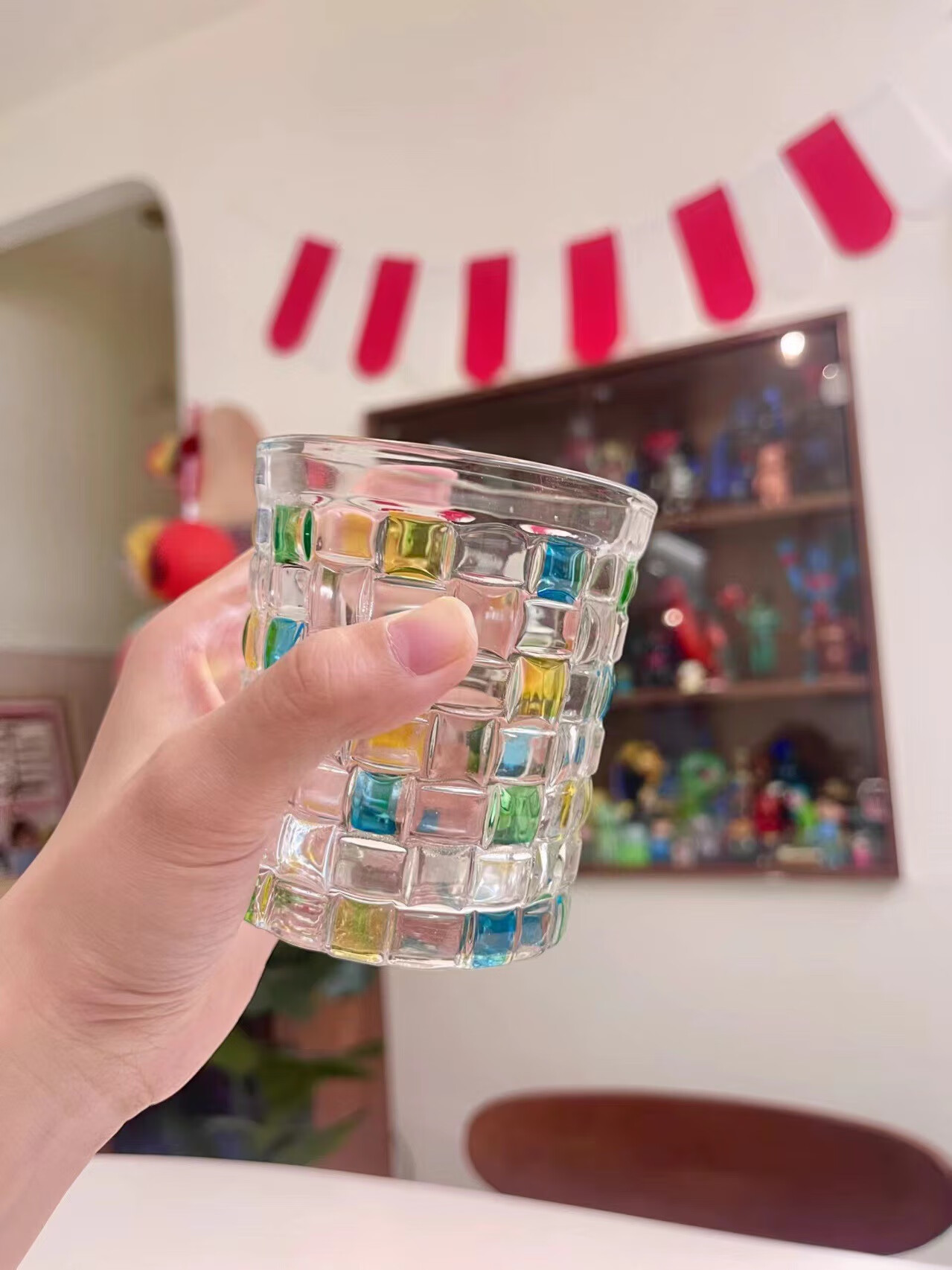 【现货现发】会折射彩虹光泽彩绘水杯手绘设计感玻璃杯子 柠黄编织 401-500ml 京东折扣/优惠券