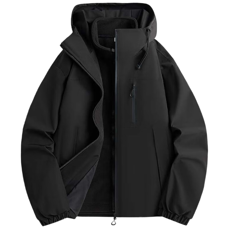 百亿补贴:猫人外套秋冬夹克长袖上衣户外三合一登山服连帽 幻影黑 L 122元