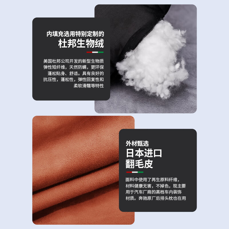 神玄洛奔驰头枕护颈枕E级E300L/GLC/C260L/GLB汽车座椅腰靠枕头内装饰AS 腰靠【桐咖棕】2个 #0
