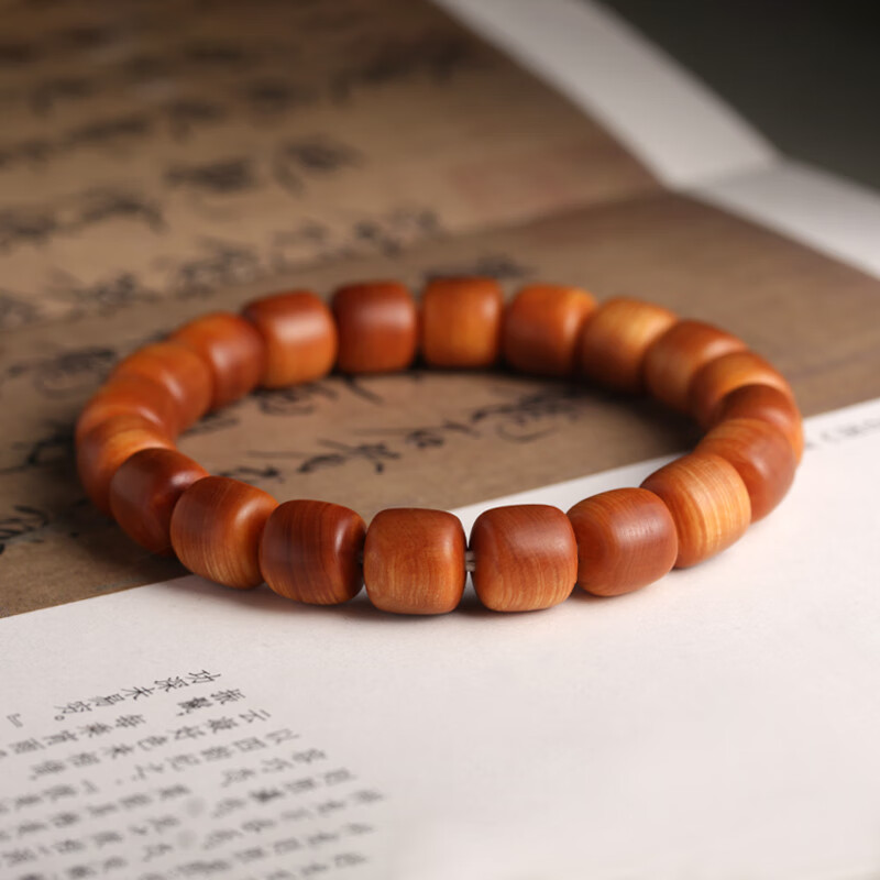 生藏式桶珠素珠药香有味道的木头手链文艺范 10mm崖柏桶珠手串-素珠款