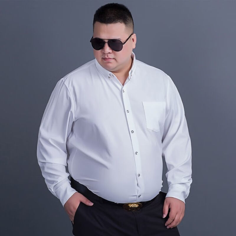 绅弛豹衬衫男矮小个子长袖衬衫男s号xs码110-300斤 特大号大码衬衫男