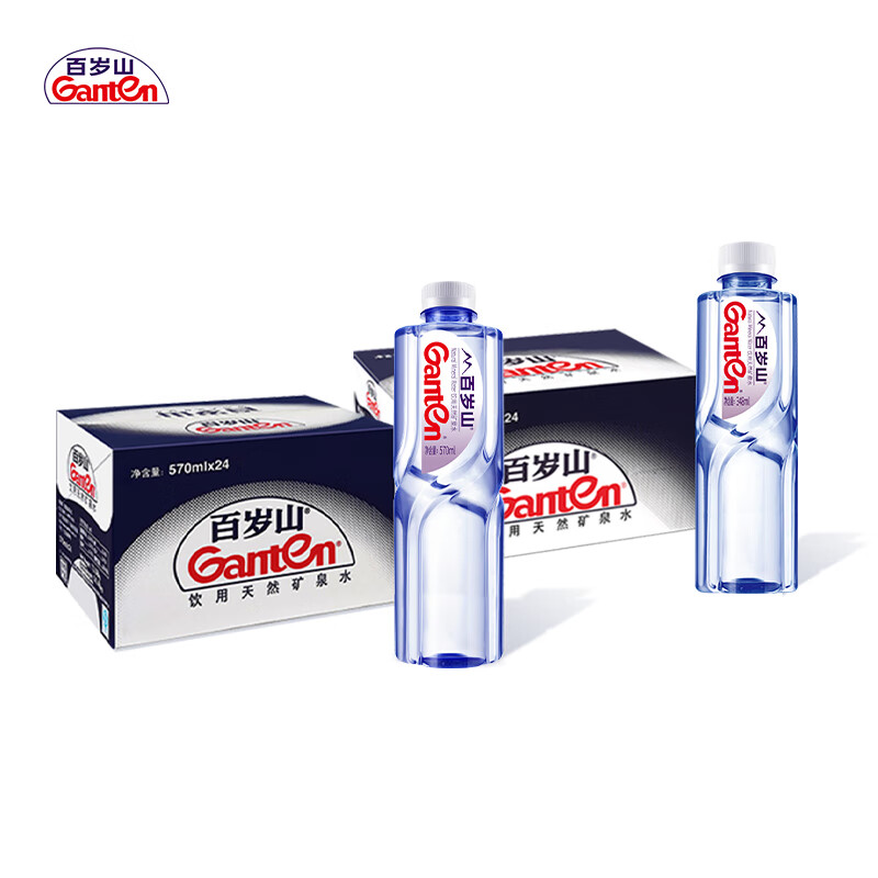 景田百岁山 天然矿泉水 570ml*24瓶+348ml*24瓶 整箱装 