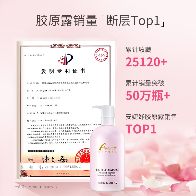 安婕妤玻尿酸胶原露大粉瓶柔肤水补水保湿滋养护肤玻尿酸胶原露 玻尿酸胶原露250ml