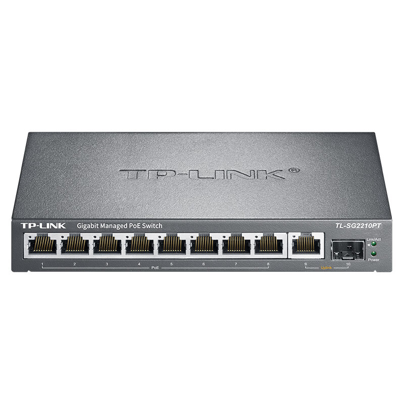 普联（TP-LINK） 企业级POE交换机 非网管分线器 集线器 分流器 TL-SG2210PT【8口千兆POE 120W】