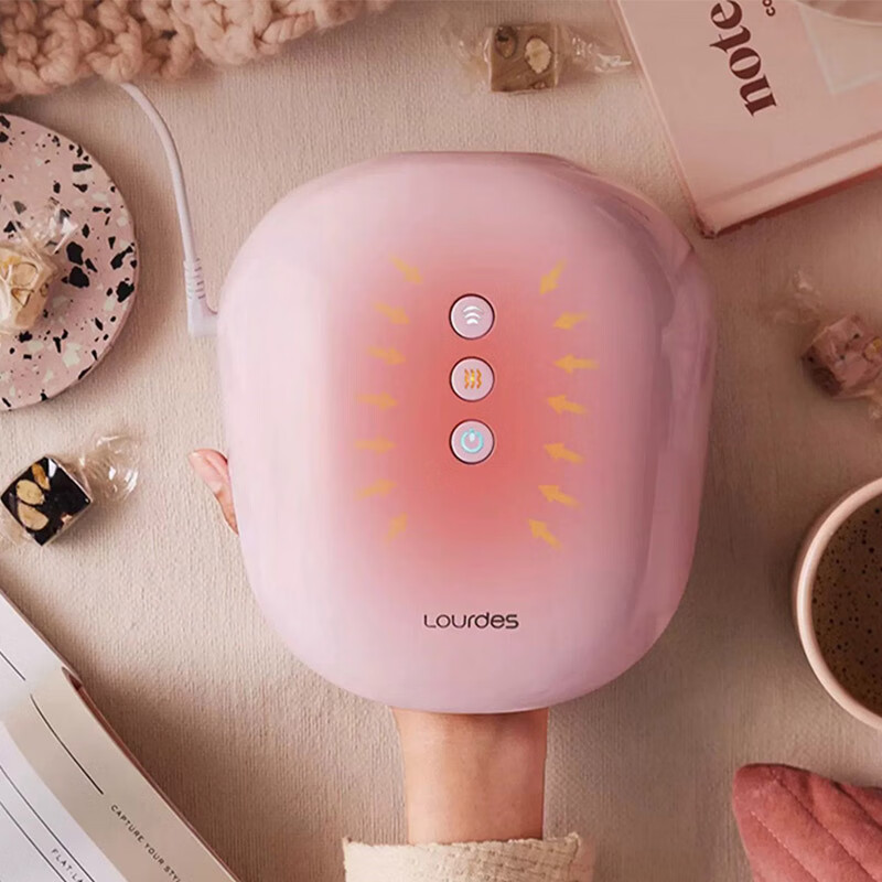 ATEX手部按摩器手指关节按摩器日本暖手部温热保护娇嫩双手实用生日新年礼物送女友 【PRO版白】大小手通用+15层气囊+力度热敷加强