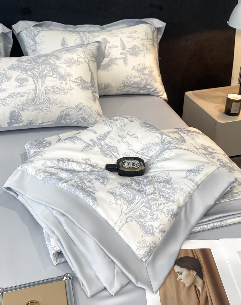 北极绒家纺夏凉被四件套夏季可机洗冰丝凉感丝滑裸睡空调被子被芯单