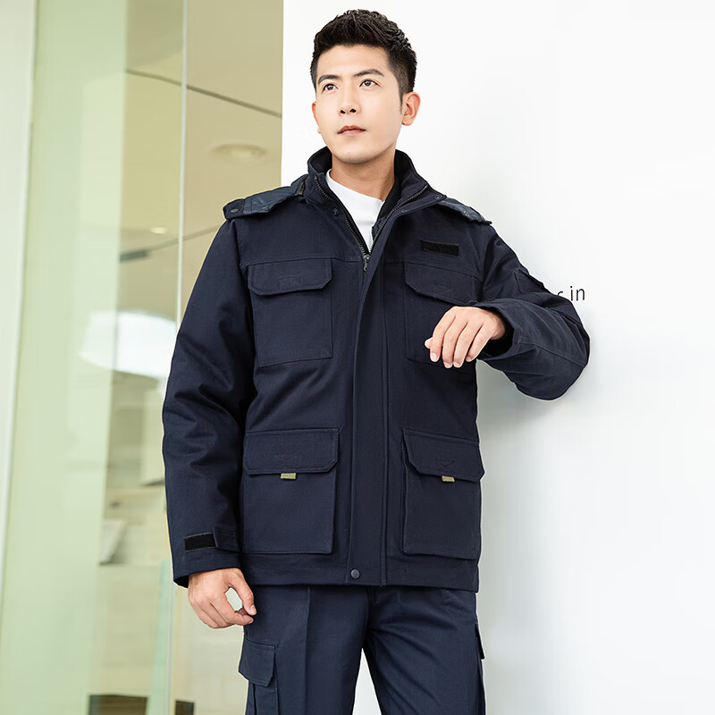 妙歌棉服国家电网纯棉工作服棉衣男冬季加厚保暖电力抢修冬装劳保棉袄 藏蓝色【棉服上衣】 XL (175)