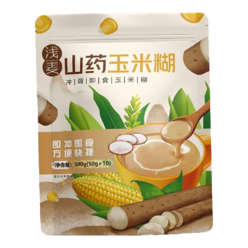 维霆不加蔗糖山药玉米糊低脂即食代餐纯玉米粉速食早餐饱腹五谷粗粮粉 【超新鲜%】浅麦山药玉米糊