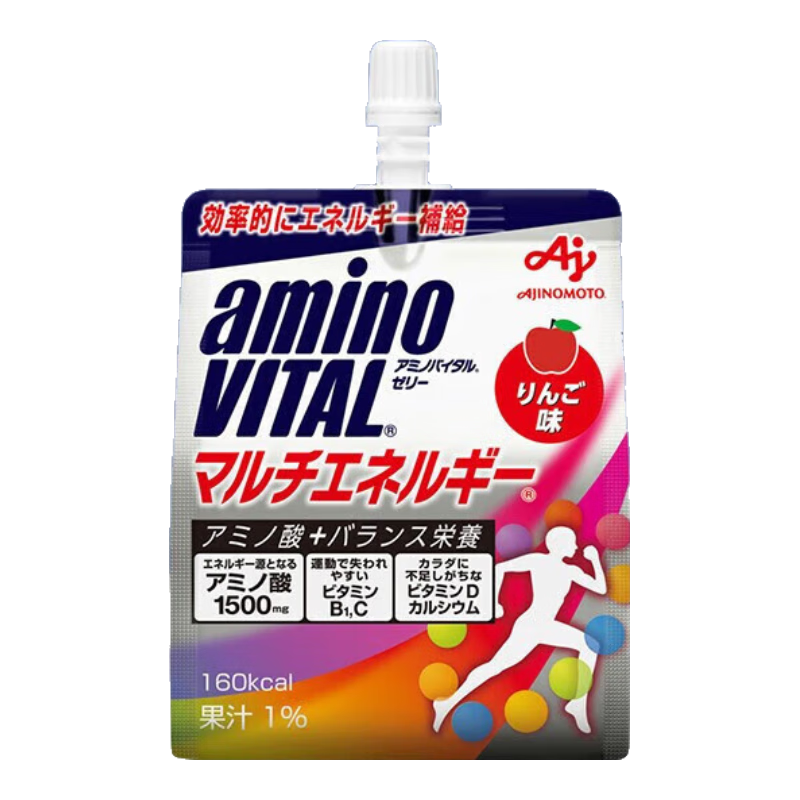 味之素（Ajinomoto）安维途氨基酸能量果冻饮料马拉松赛运动代餐能量胶 180g1袋苹果味