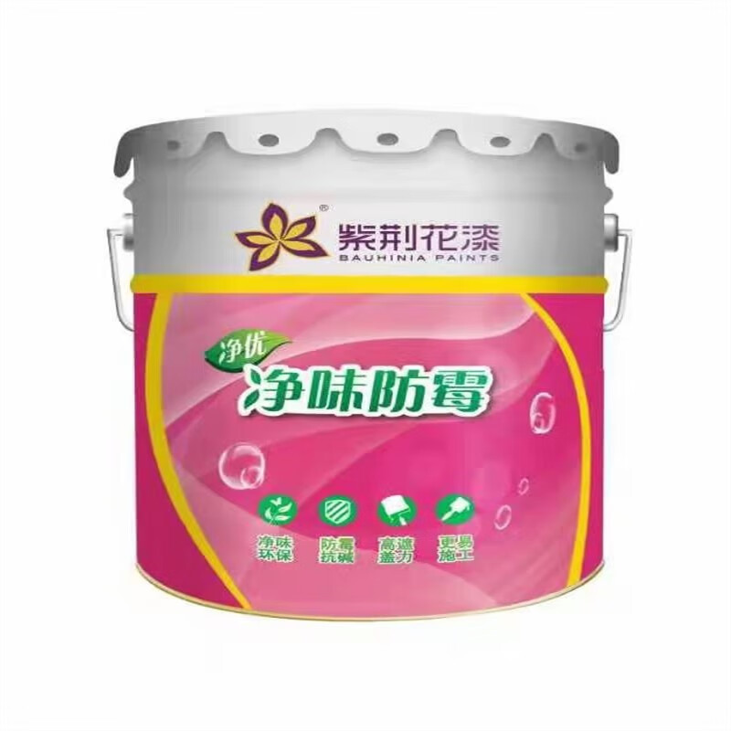 紫荆花漆净味防霉高遮盖内墙面漆纯白乳胶漆 广东省内拍