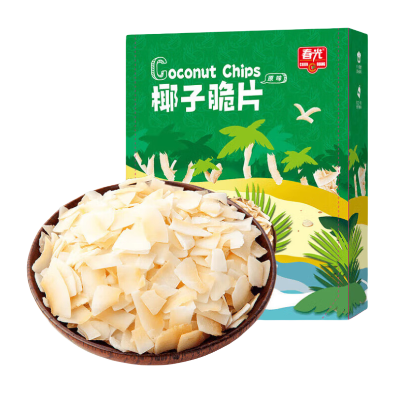 春光食品 海南特产 椰子脆片360g 椰子肉水果干办公室休闲零食60g*6袋