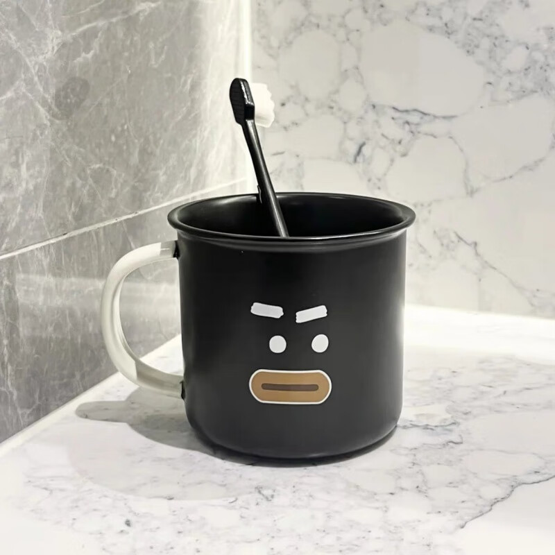 【现发】可爱创意陶瓷刷牙杯子洗漱杯套装家用情侣亲子牙刷杯子 愤怒