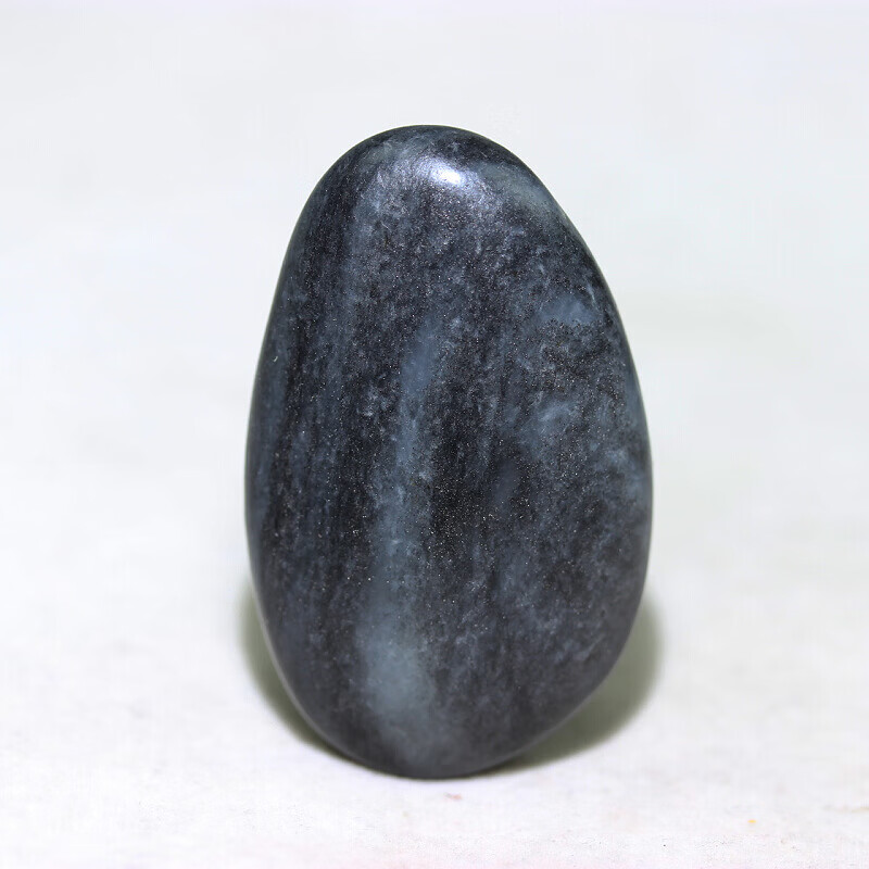 展缘和田玉墨玉籽料原石60克青花墨玉籽玉原料玉龙河墨玉独籽把件