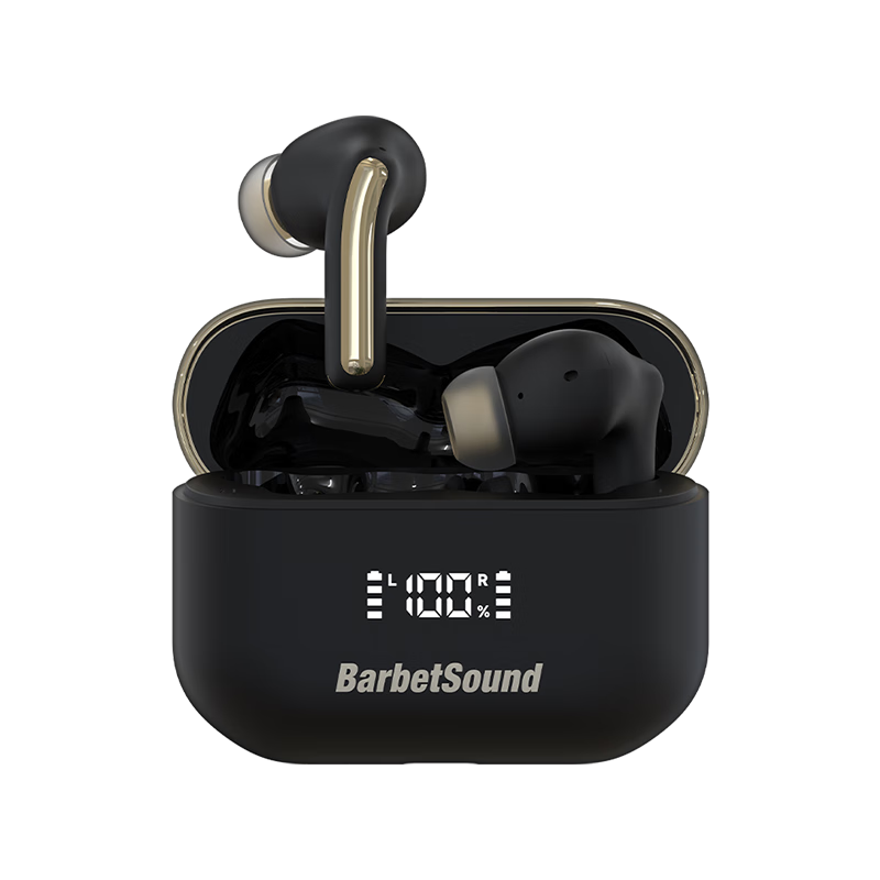 BarbetSound 真无线主动降噪蓝牙耳机 入耳式耳机 无线耳机  金标认证 蓝牙5.4 超长续航 适用小米华为手机 黑色【A69 Pro金标款】