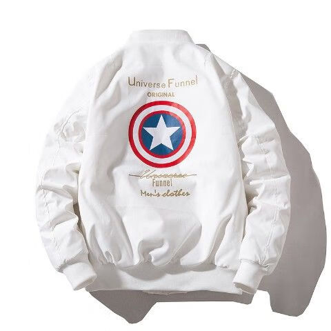 昂榆飞行员皮夹克秋冬季美国队长ma1男潮牌棒球服韩版潮流百搭外套