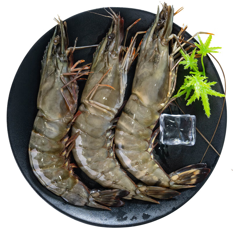優(yōu)牧冠越南原裝進(jìn)口黑虎蝦巨型大蝦老虎蝦對蝦夜宵燒烤食材550g凈重 黑虎蝦550g14-16只x3 550g(凈重)