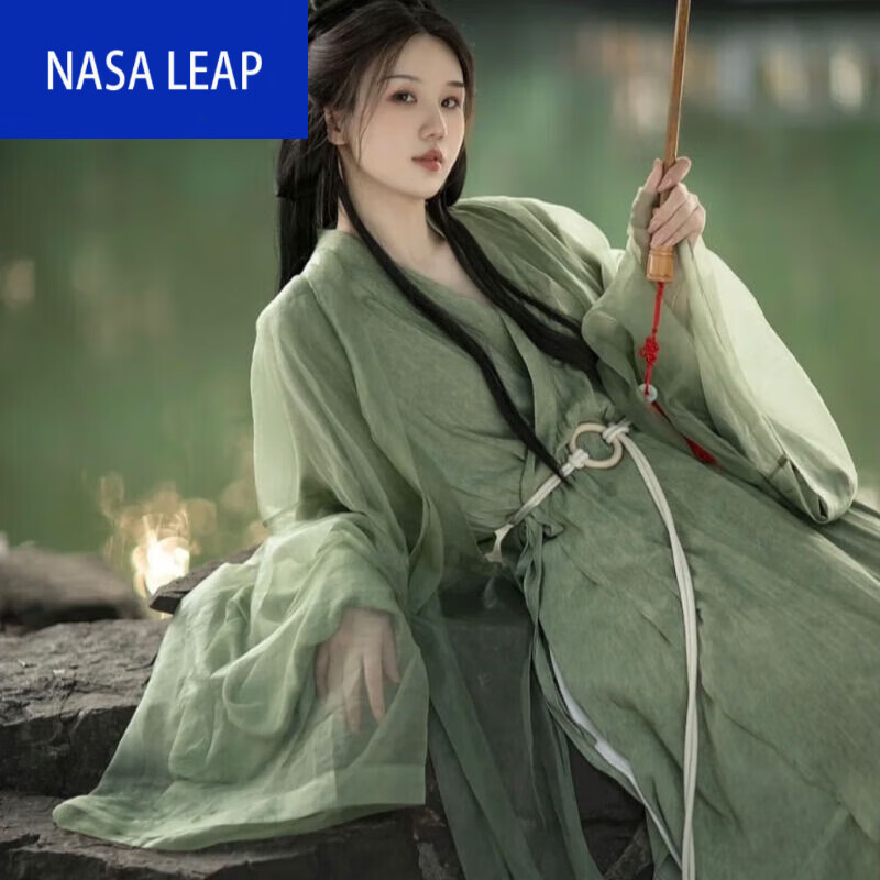 灰岸【蝉鸣】魏晋制汉服女古装网纱大袖衫超仙直裾素色清冷仙气春秋