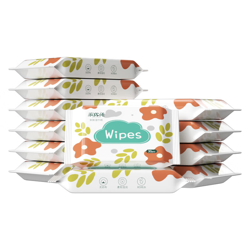 家优先湿纸巾宝宝手口专用湿巾儿童家用大包随身装便携实惠 12包*30抽【囤货装】
