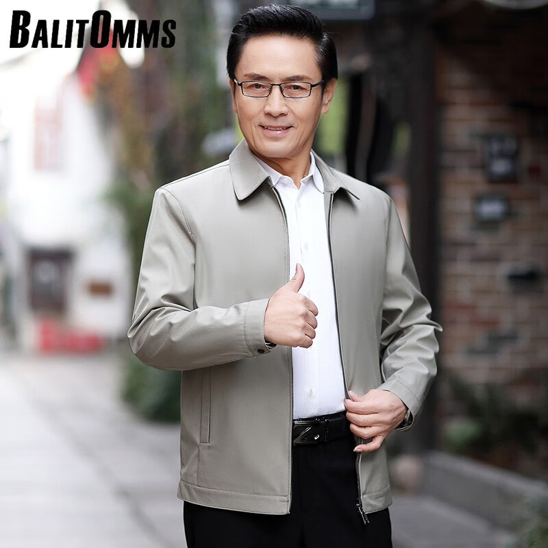 balitomms爸爸秋装外套中男装薄款夹克40岁50中老人爷爷春秋休闲上