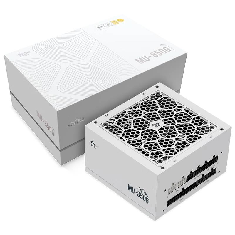 Segotep 鑫谷 额定850W 昆仑MU-850G ATX3.0冰山版金牌全模组电源（全日系电容/启停风扇/白色定制线）