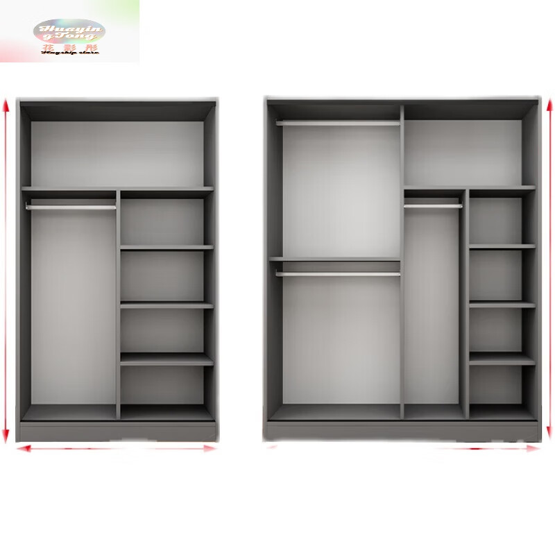 旷途推拉门衣柜实木现代简约出租房用小户型简易家用卧室宿舍储物柜子