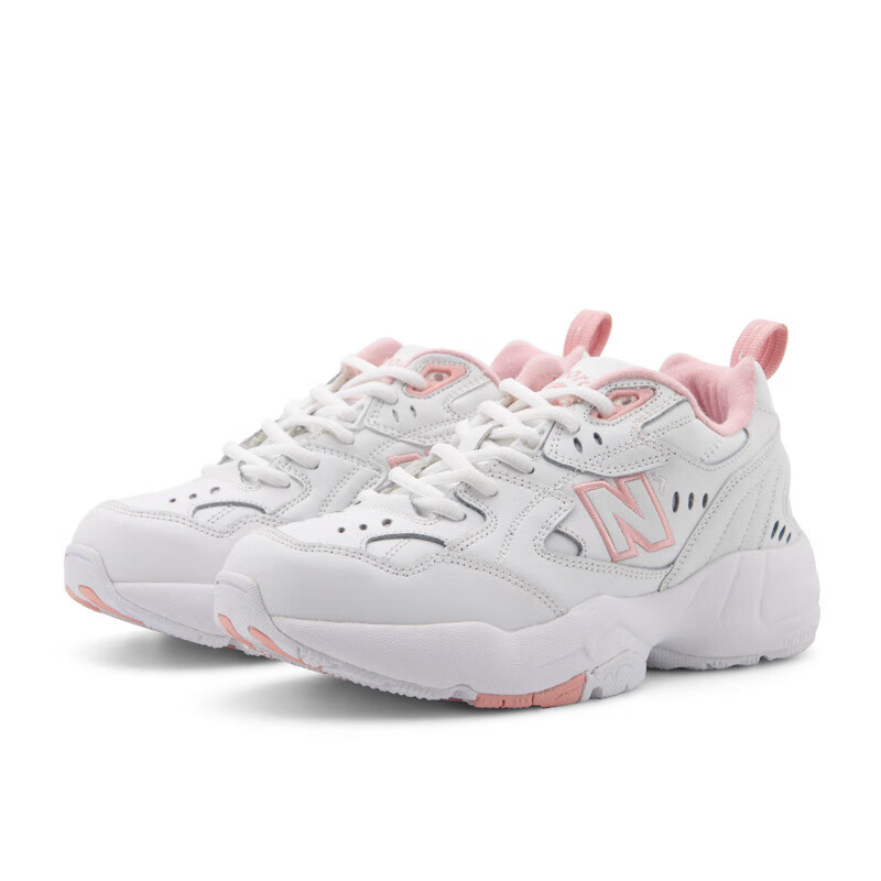 新百伦官方运动老爹鞋男透气iu冬季运动鞋nb女 旗舰白粉 608 35