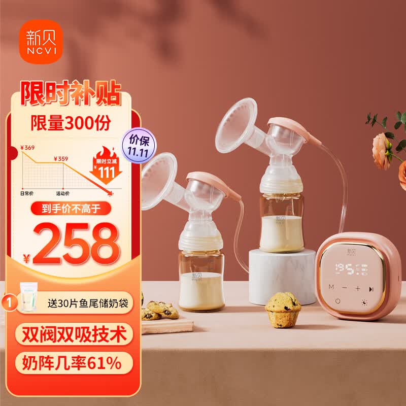 新贝 吸奶器电动变频双边吸奶器 挤奶器吸乳器 吸力大无痛 8775-1属于什么档次？