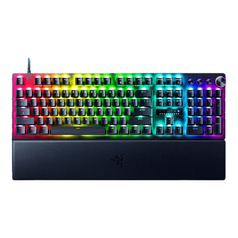 PLUS会员：雷蛇（Razer）猎魂光蛛 V3专业版 模拟光轴 机械电竞键盘  104键 RGB幻彩 
