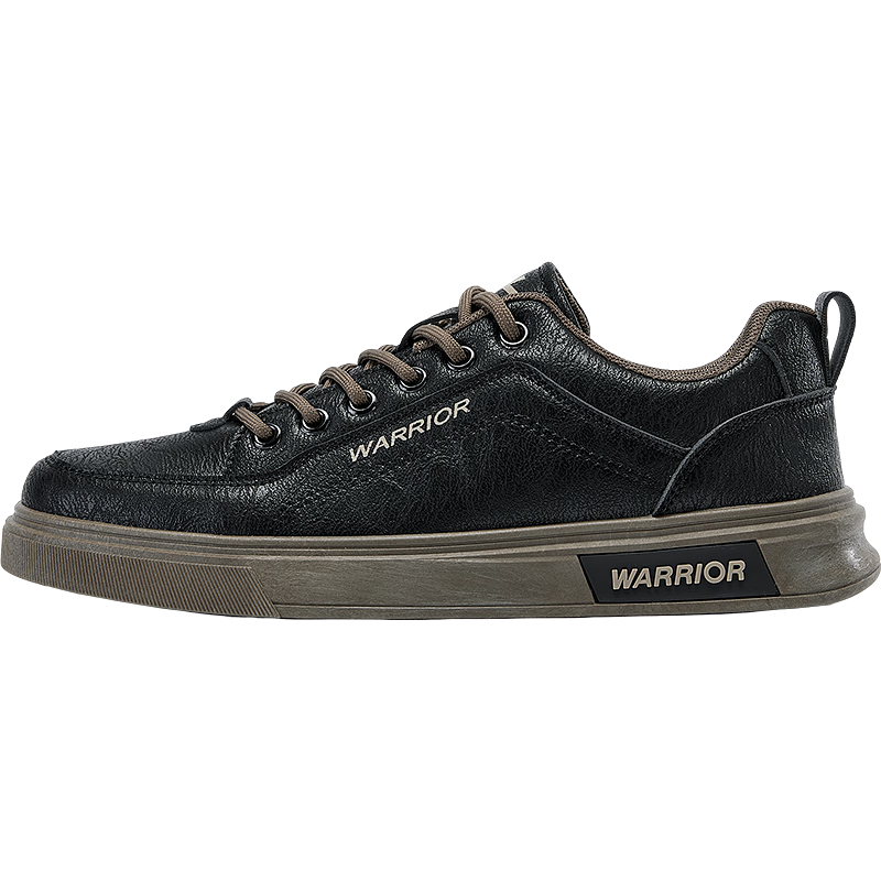 回力官方鞋子男鞋经典滑板鞋男士皮面休闲鞋男低帮运动鞋防水跑步鞋男 白灰【舒适皮面】 43