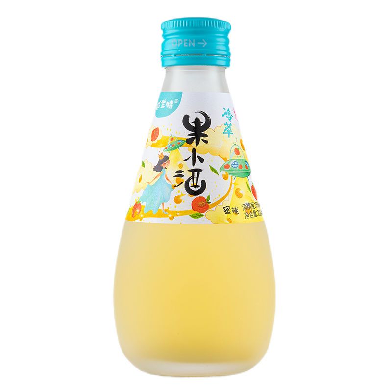 威蘭特果小酒微醺低度少女甜酒6度青梅蜜桃桔橙果酒200ml*1/2/4瓶 【1瓶裝】蜜桃酒