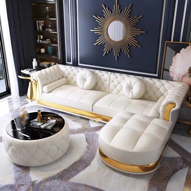 邦德思(bangdesi)广东佛山东莞品牌轻奢真皮沙发直排简欧小户型美式拉