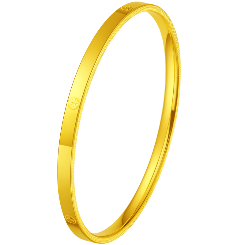 中國(guó)黃金（CHINA GOLD）足金星點(diǎn)手鐲女新款鐲子金手環(huán)紀(jì)念生日禮物送女友送媽媽 【空心加厚】56圈口 約5.9g