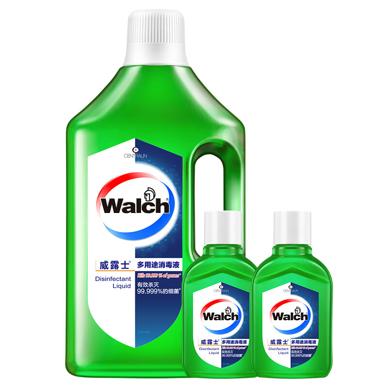 威露士（Walch）衣物家居多用途消毒液1L+60ml*2 玩具地板消毒清洁家用杀菌99.99% 清新