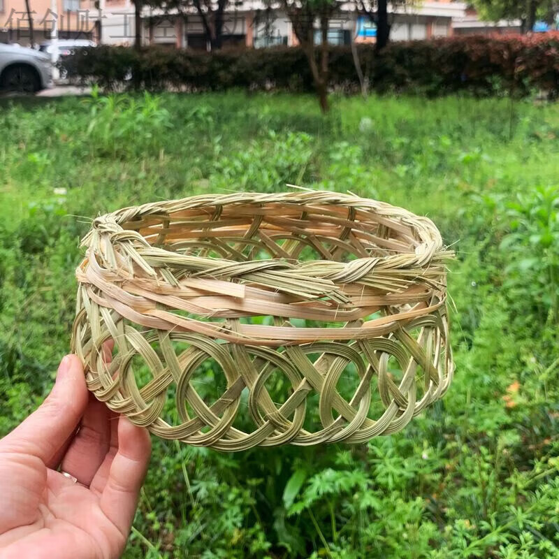 供應春夏竹編帽子內圈塑料內圈帽碗純手工竹子三葉斗笠內圈 黃色 竹編內圈 適合56-58cm頭圍