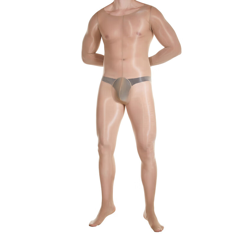 8d油亮912针男士连身袜油光连体袜男性感全身袜打底袜 黑 油光连体衣