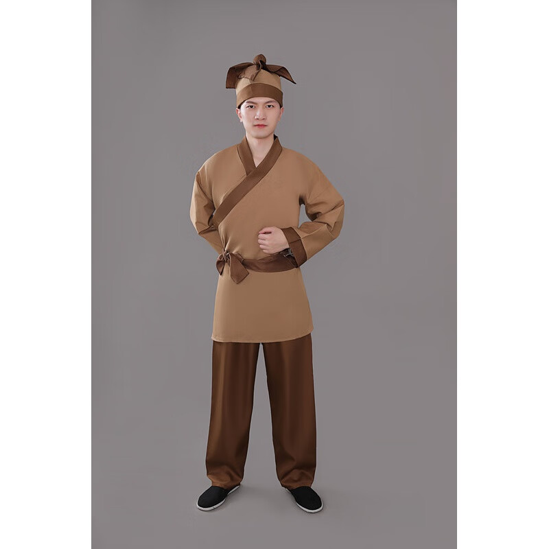 汀晨农民百姓服装成人古装汉服古代农村平民店小二商贩渔民樵夫表演服