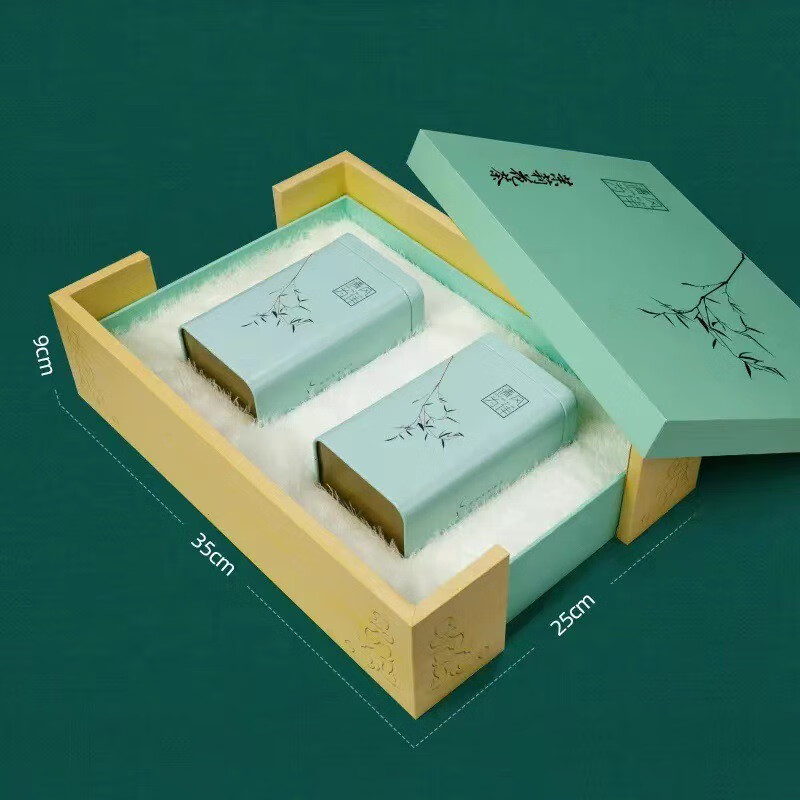 天福茗茶（TenFu’s TEA）綠茶茉莉花茶碧螺春高山綠茶新茶濃香型耐泡型茶葉大吉 碧螺春清風(fēng)禮盒裝[2罐裝
