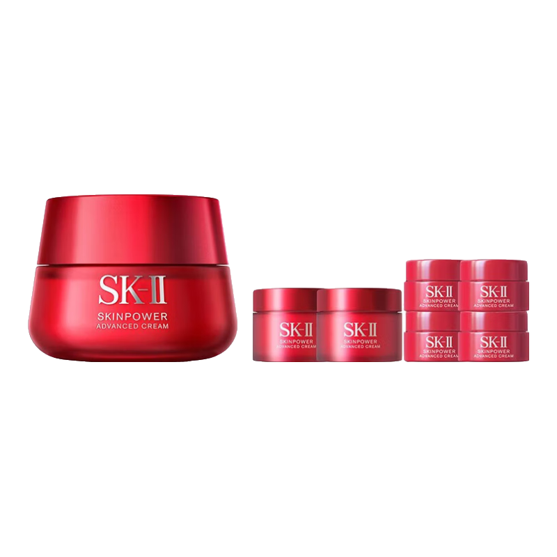 SK-II致臻赋能焕采精华霜 sk2大红瓶面霜skll面霜  母亲节礼物 80g享140g+面膜1p套组