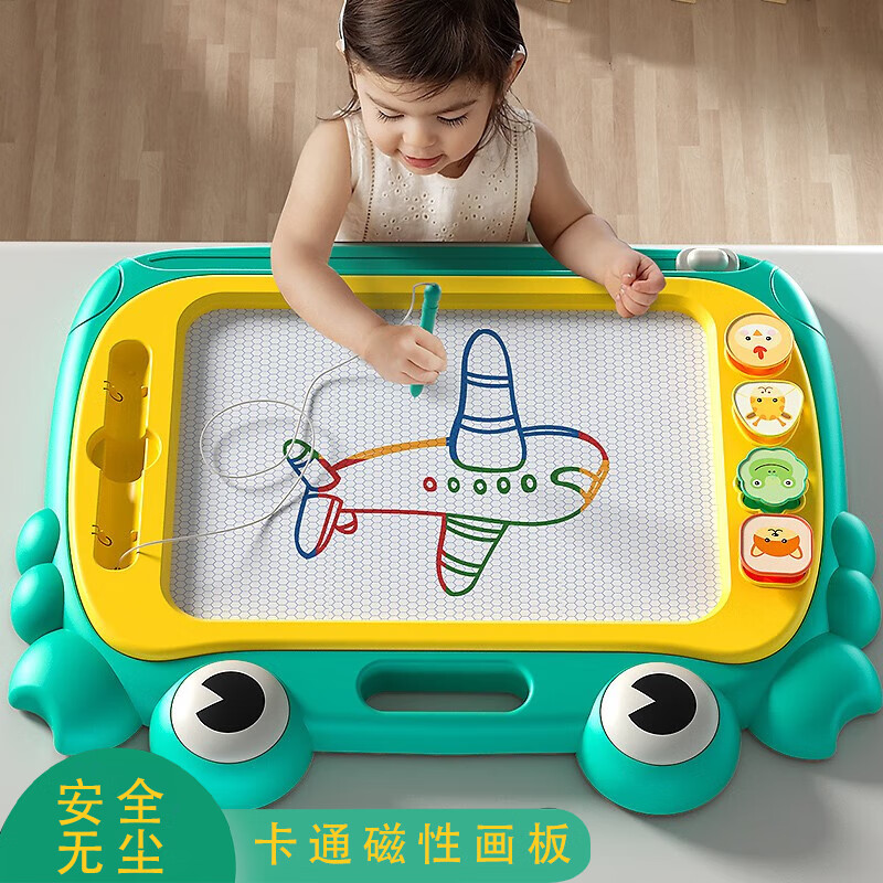 北欧时光儿童画板家用幼儿磁性写字板一岁宝宝2涂鸦3磁力画画玩具画写板大 小号桌脚款-粉色